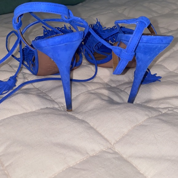 Aquazurra royal blue fringe sandals - Picture 5 of 6